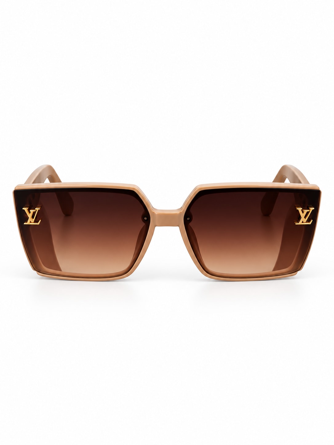LOUIS VUITTON CARAMEL MONOGRAM-TEMPLE SQUARE SUNGLASSES