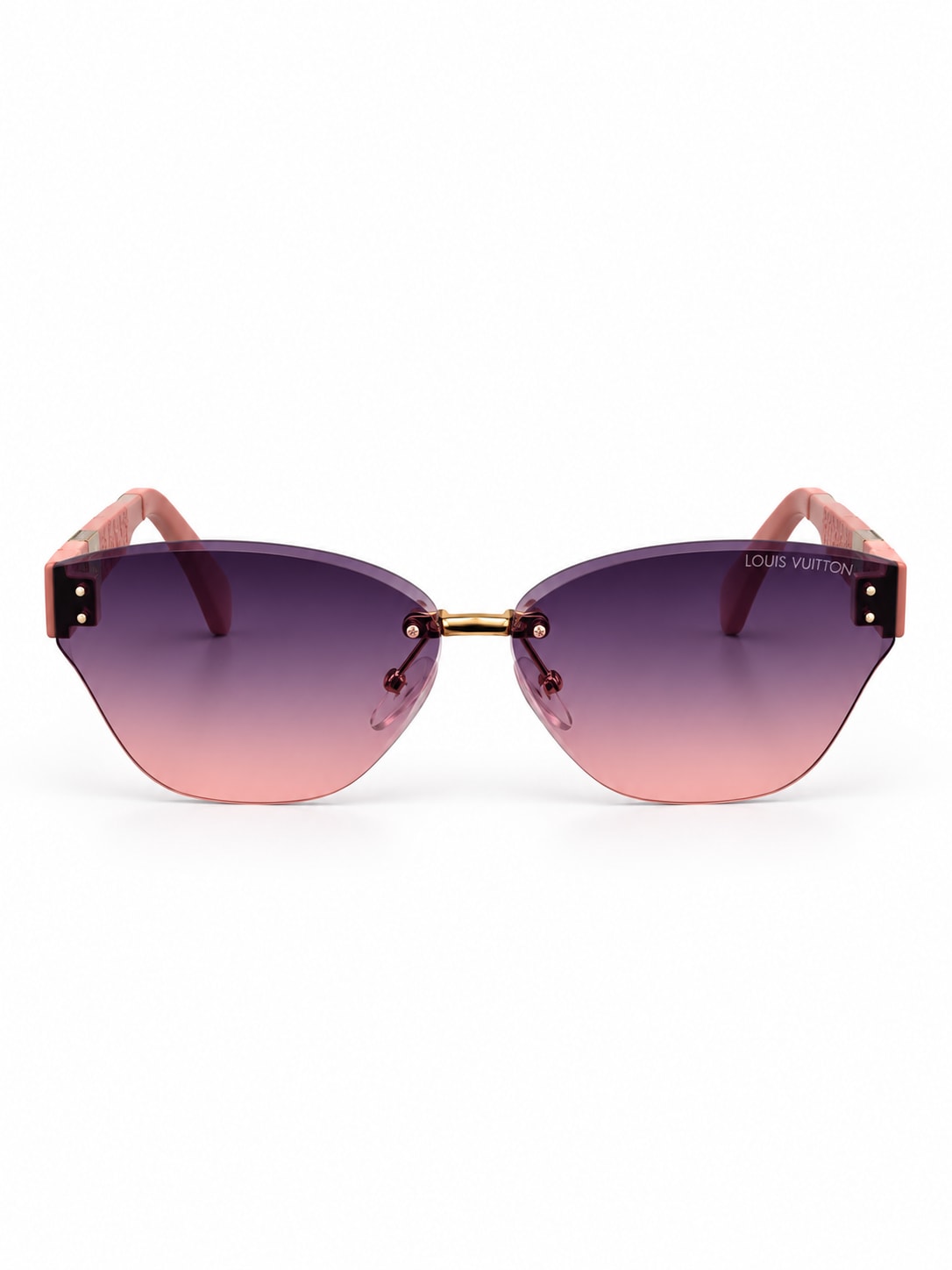 LOUIS VUITTON PURPLE-ROSE CAT-EYE PINK MONOGRAM-TEMPLE SUNGLASSES