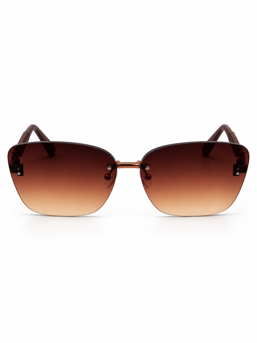 LOUIS VUITTON BROWN GRADIENT RIMLESS WOOD-TEMPLE SUNGLASSES
