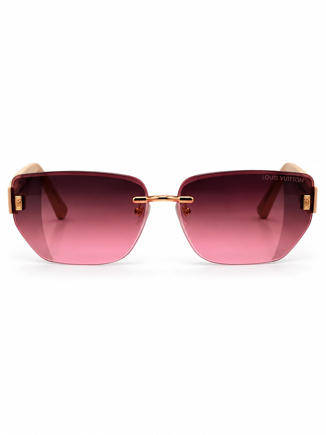 LOUIS VUITTON ROSE GRADIENT RIMLESS MONOGRAM-TEMPLE SUNGLASSES