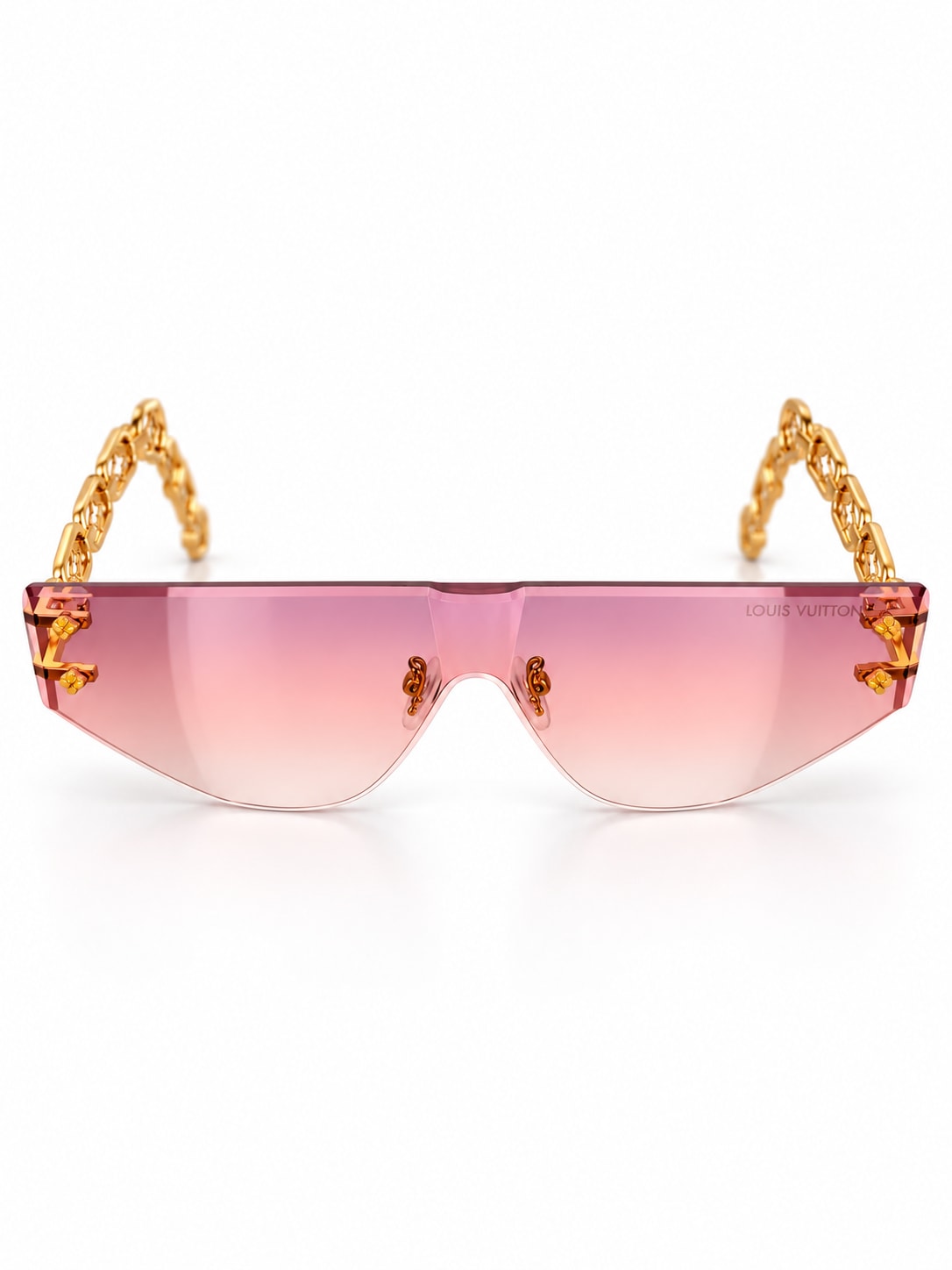 LOUIS VUITTON PINK GOLD-CHAIN SHIELD SUNGLASSES