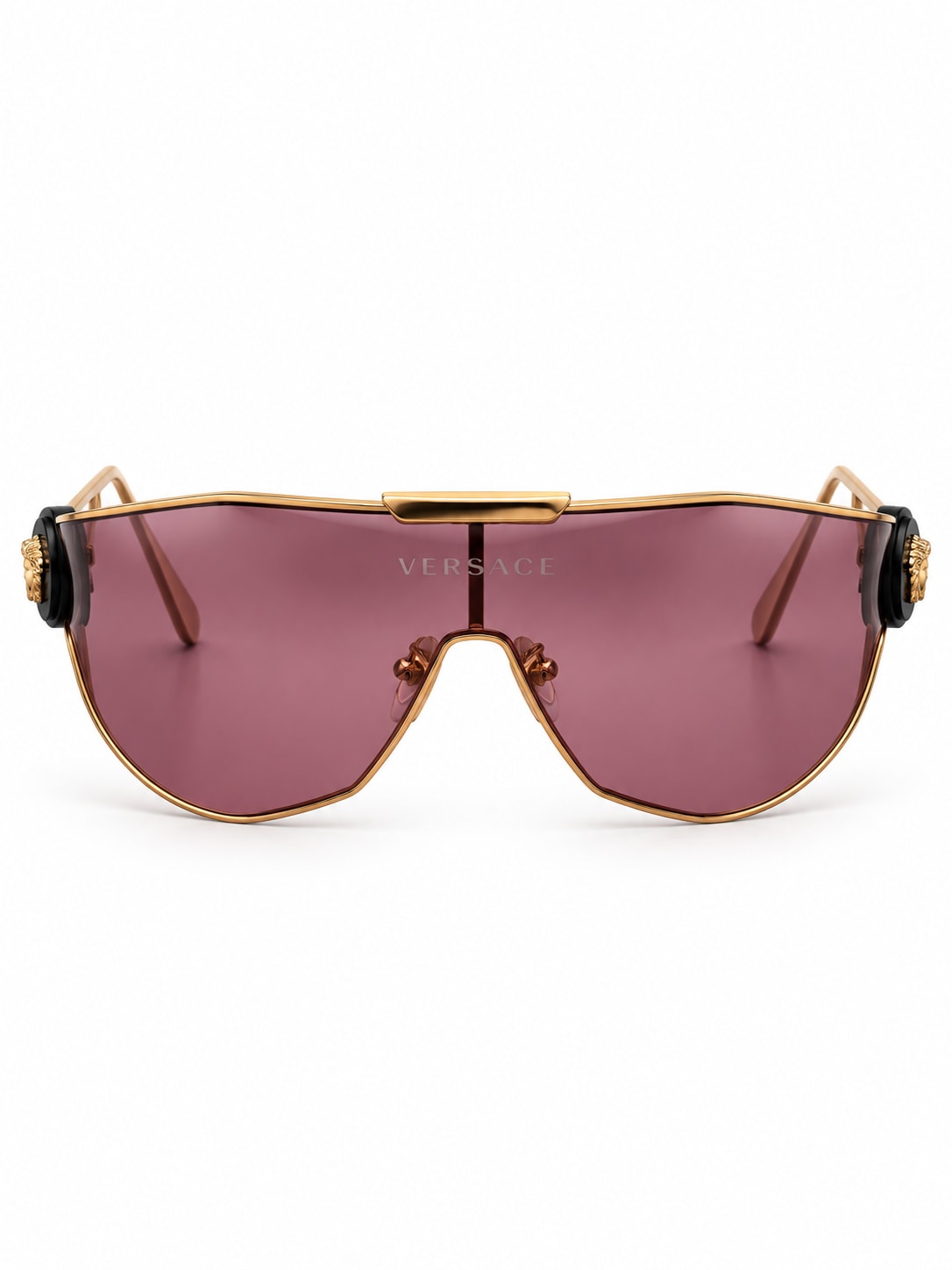 VERSACE VE2268 MEDUSA MEDALLION SHIELD SUNGLASSES (ROSE / GOLD)