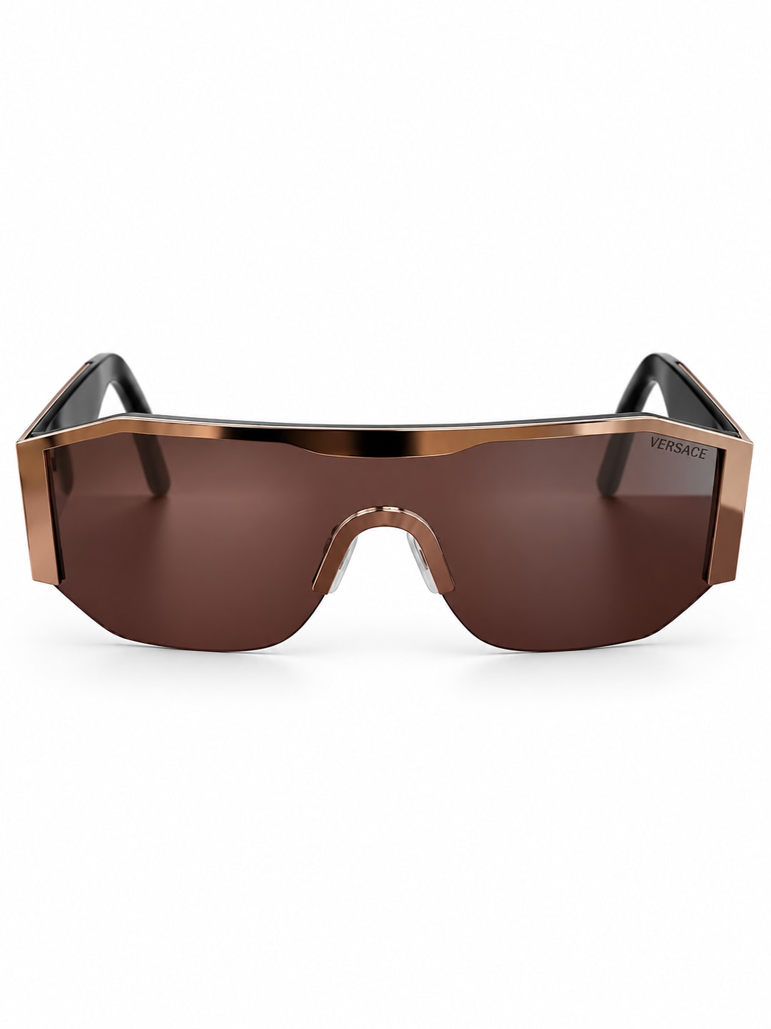 VERSACE VE2220 MEDUSA HALO SHIELD SUNGLASSES (BROWN / BRONZE)