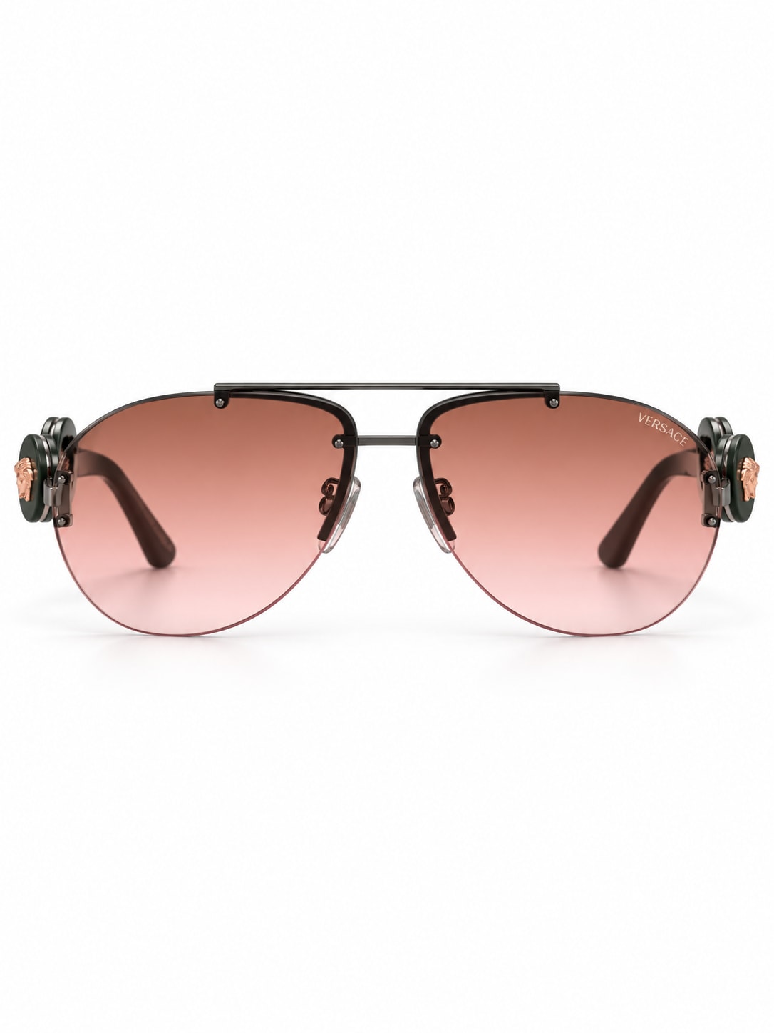 VERSACE VE2250 MEDUSA AVIATOR SUNGLASSES (ROSE GRADIENT)