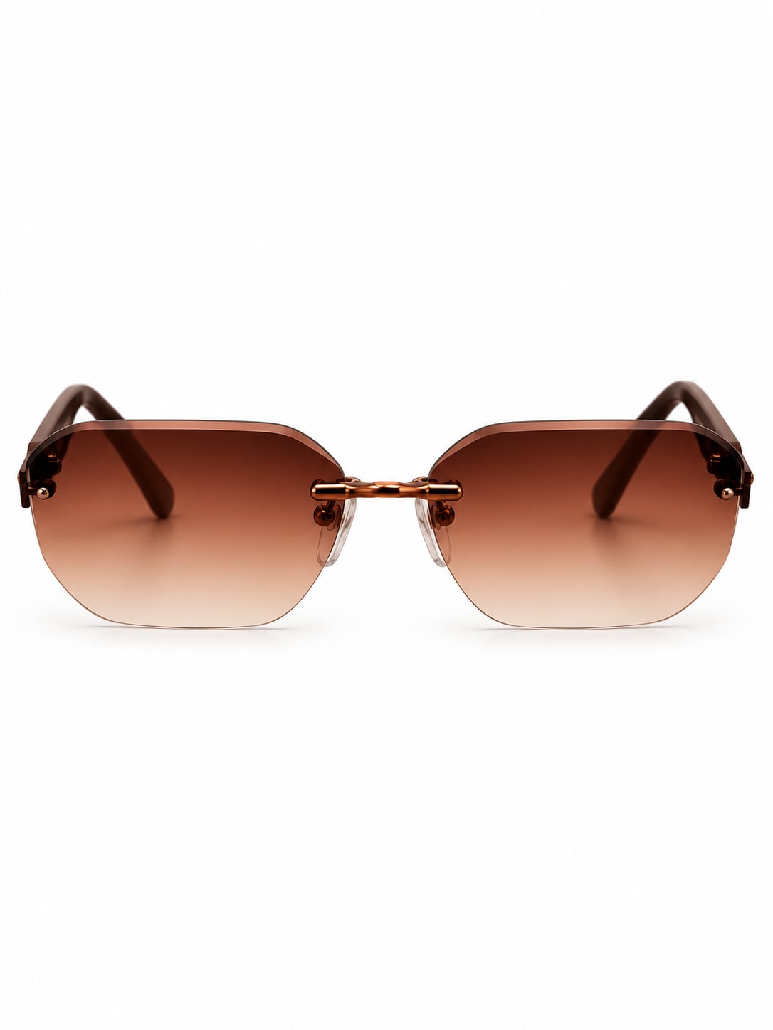 CHANEL BROWN GRADIENT ROUND WOOD-TEMPLE SUNGLASSES