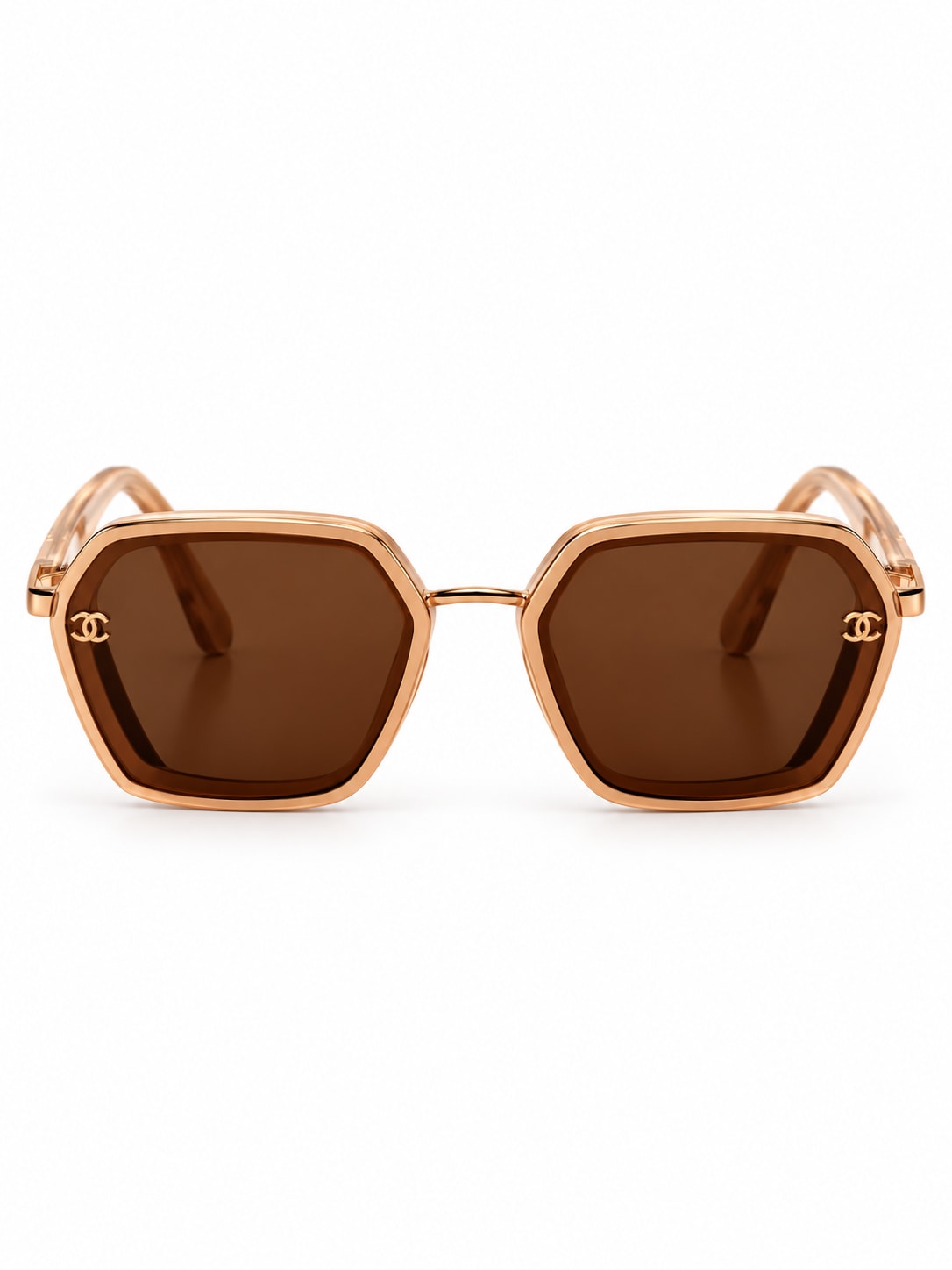 CHANEL AMBER GEOMETRIC SQUARE SUNGLASSES