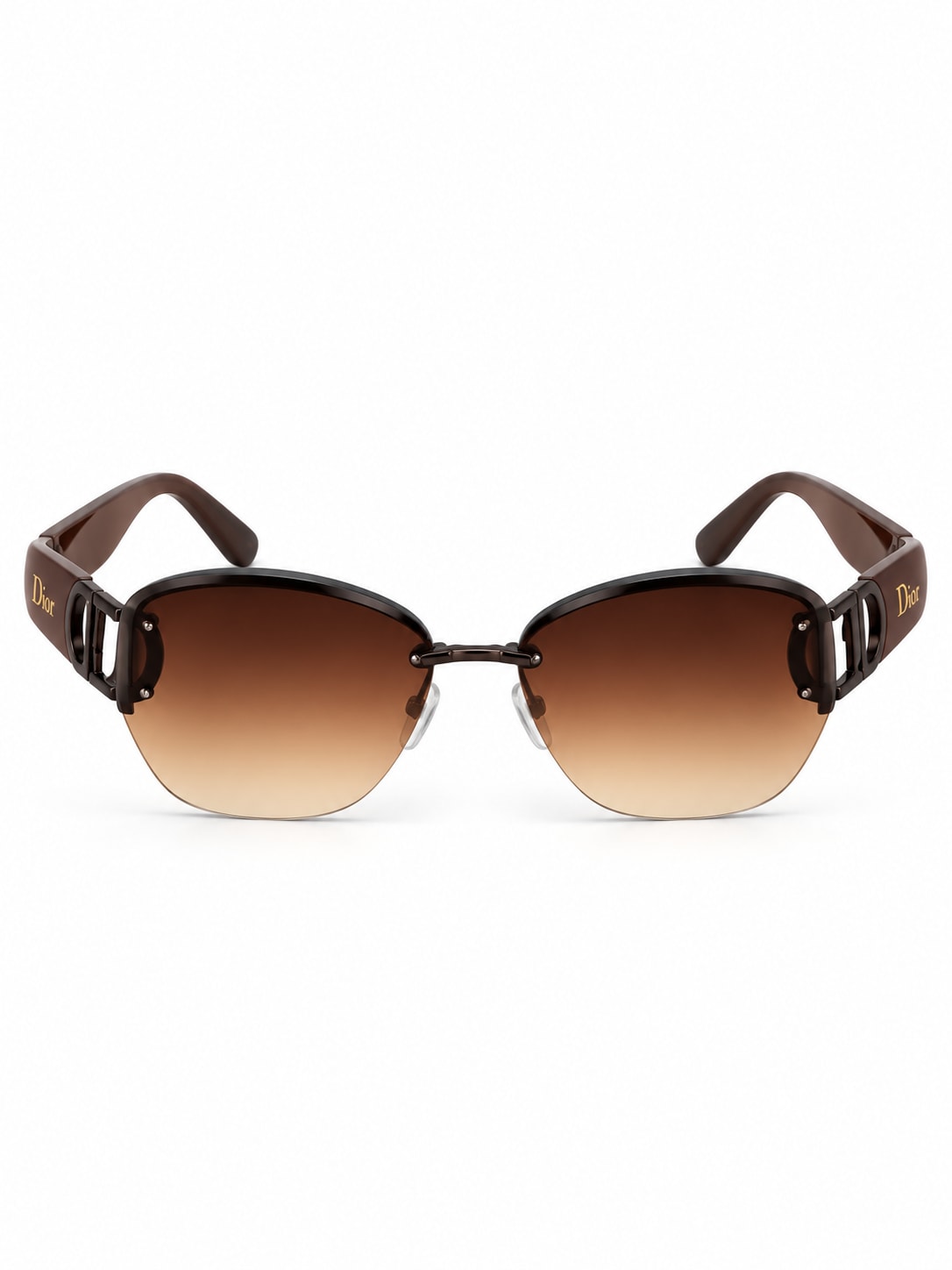 DIOR CD-LOGO OVAL RIMLESS SUNGLASSES (BROWN GRADIENT)