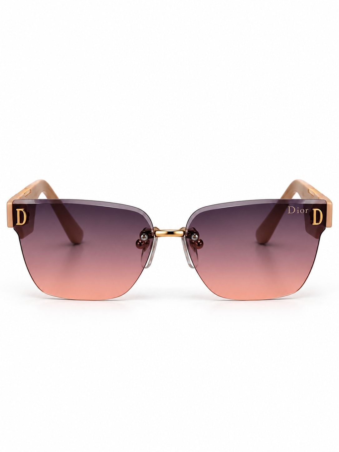 Gradient D-Detail Patterned-Temple Sunglasses