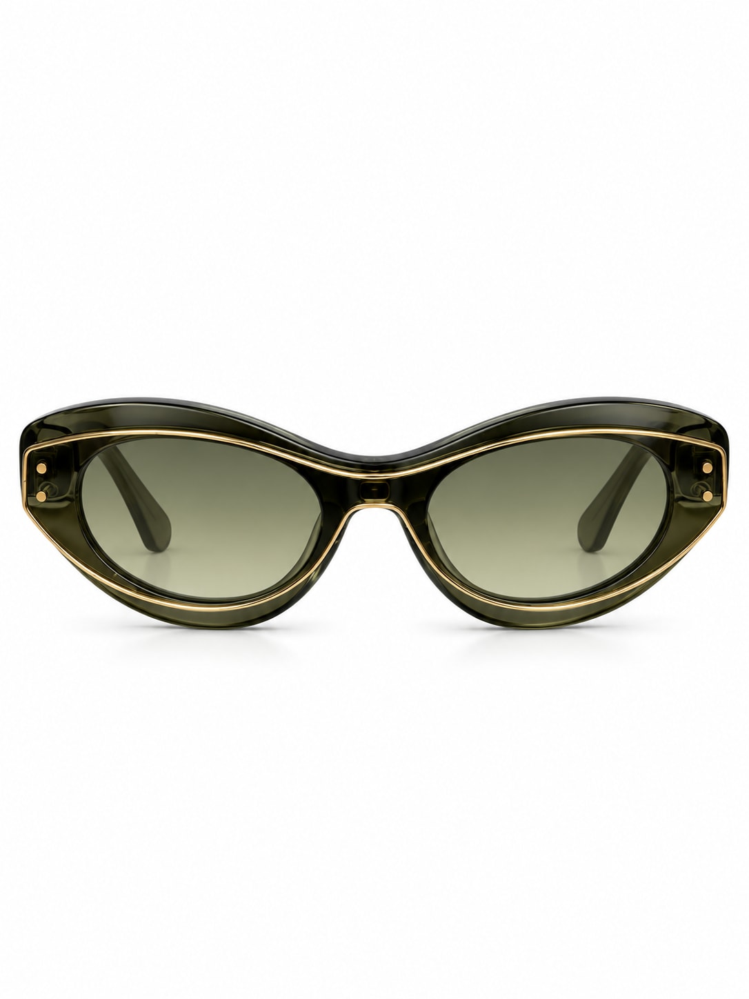 DIOR DIORMETEOR B1I CAT-EYE SUNGLASSES (OLIVE / GOLD)