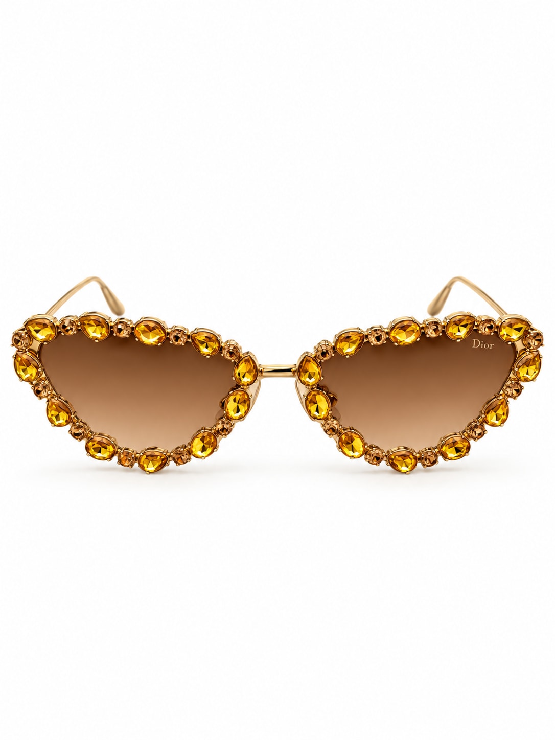 DIOR AMBER CRYSTAL CAT-EYE SUNGLASSES