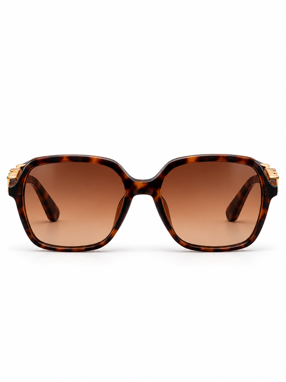 DIOR TORTOISESHELL ROUND GOLD-LOGO TEMPLE SUNGLASSES