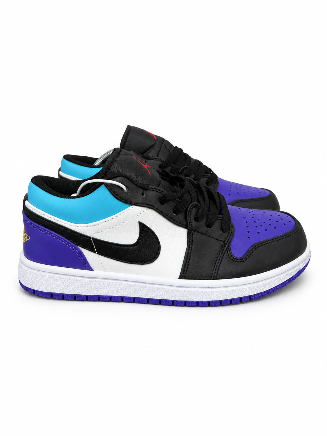 AIR JORDAN 1 LOW — BLACK / PURPLE / TEAL