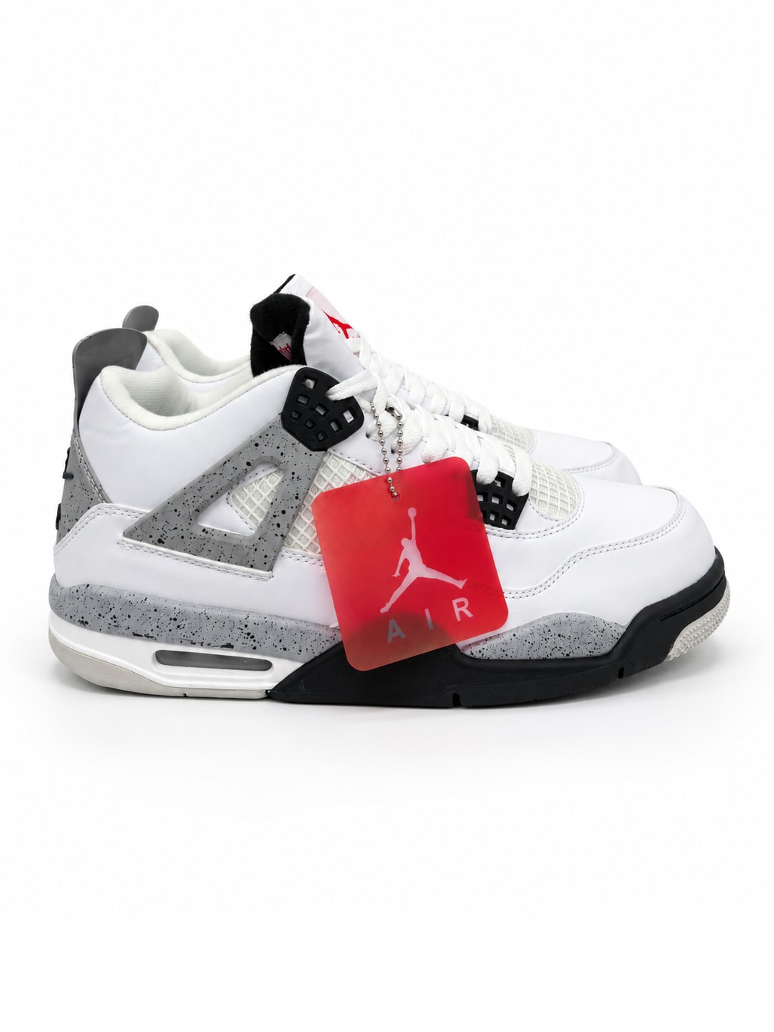 AIR JORDAN 4 RETRO WHITE CEMENT — WHITE / GREY