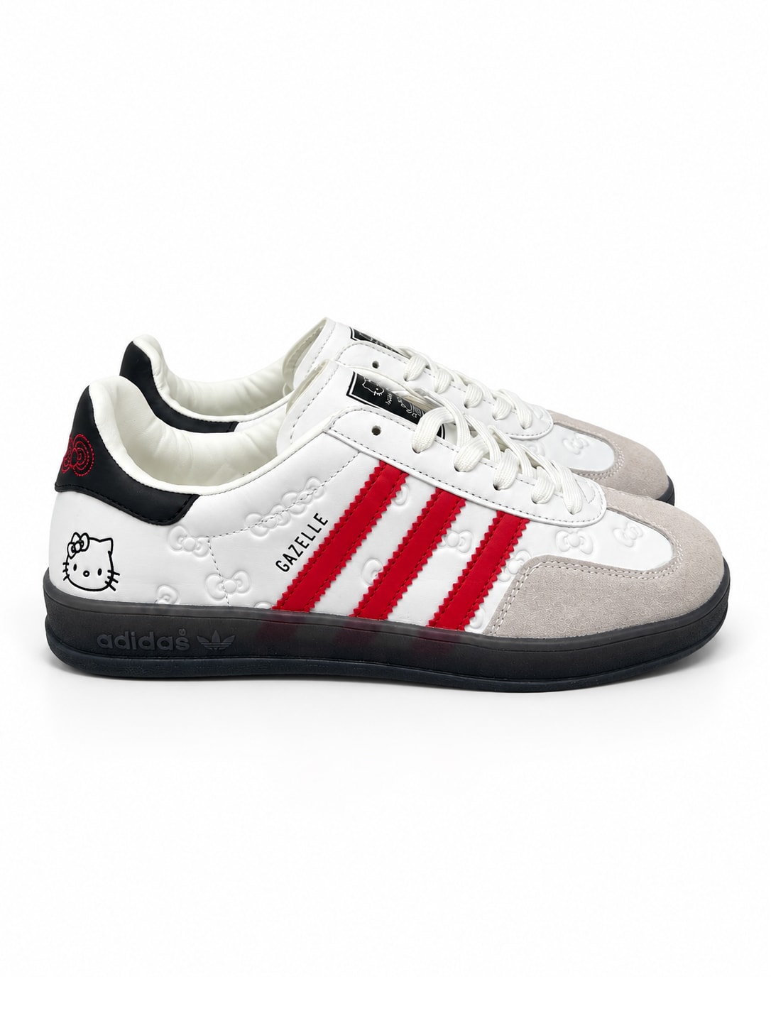 ADIDAS LOW-TOP SNEAKERS — WHITE / RED