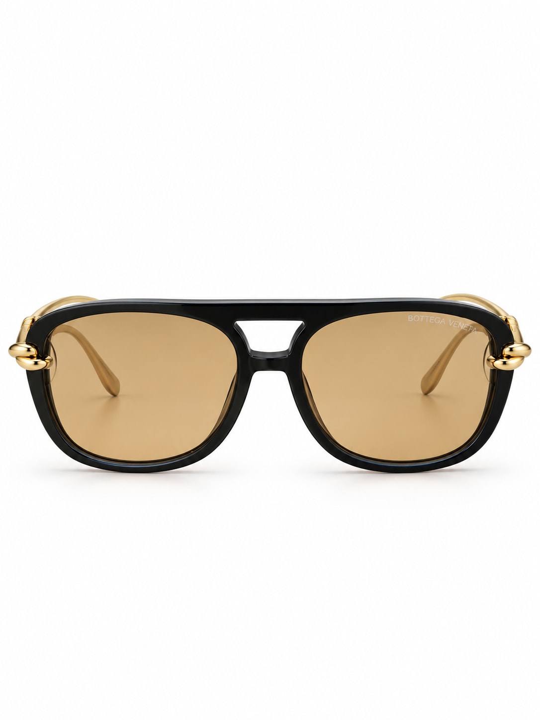 BLACK GOLD OVAL SUNGLASSES