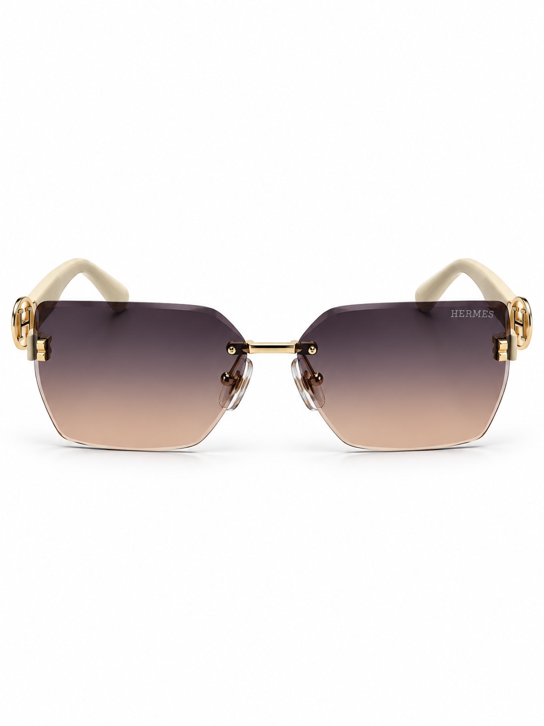 GOLD SMOKE GRADIENT RECTANGULAR SUNGLASSES