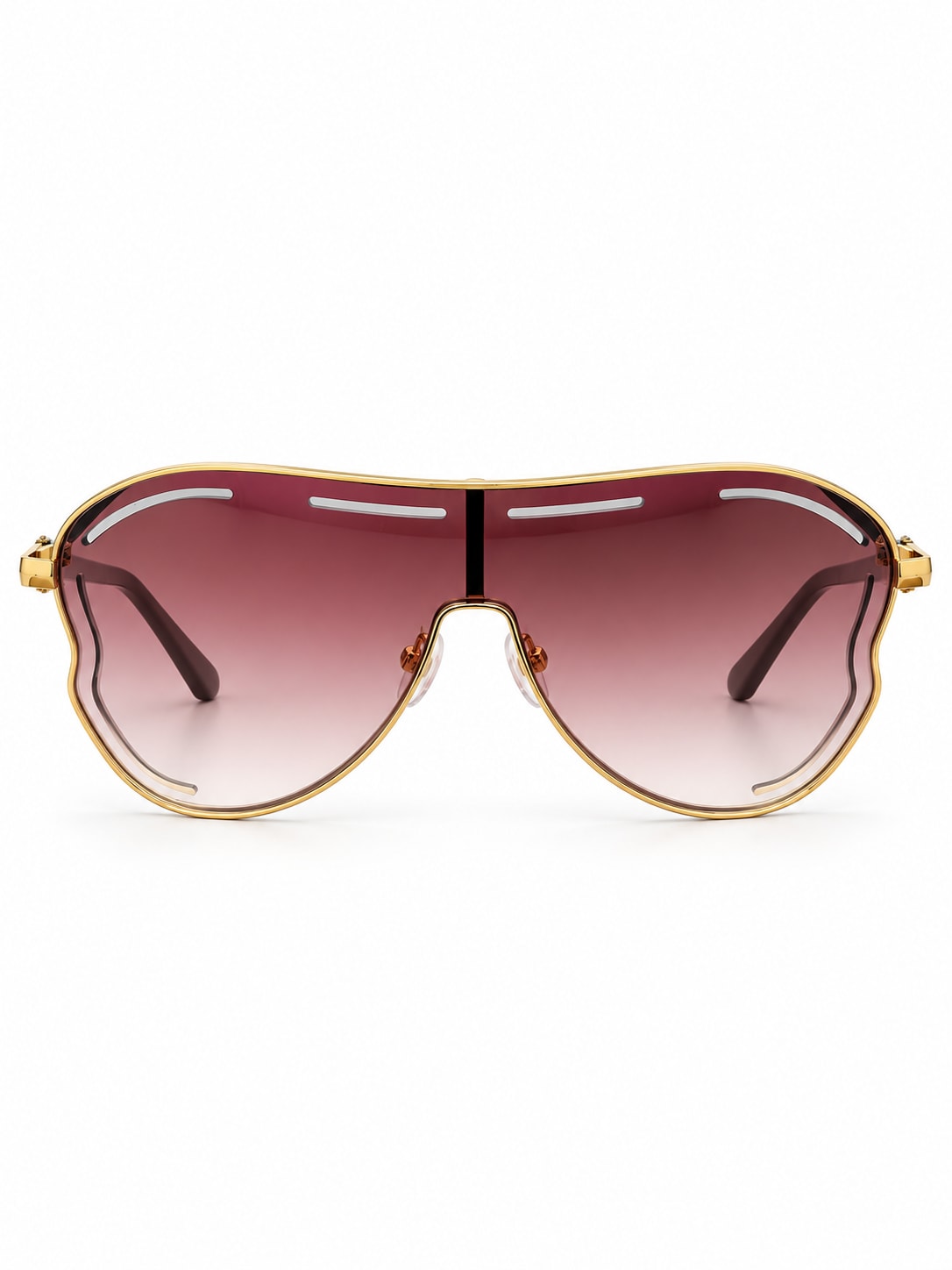BURGUNDY GRADIENT GOLD AVIATOR SUNGLASSES