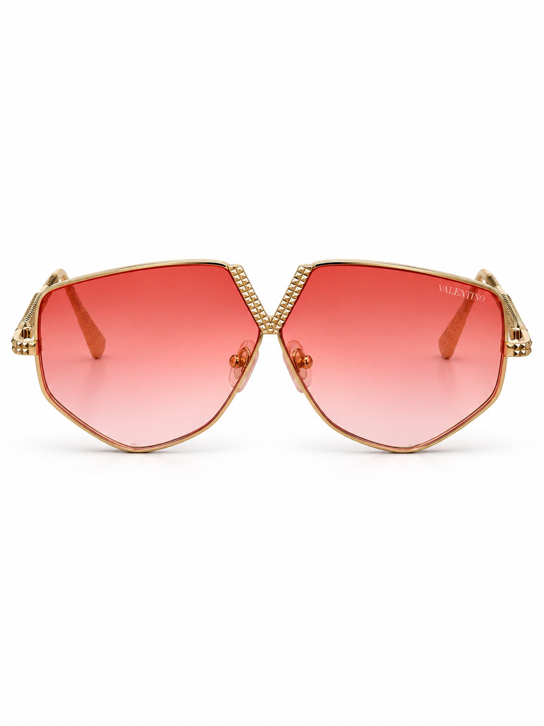 ROSE GRADIENT GEOMETRIC GOLD AVIATOR SUNGLASSES