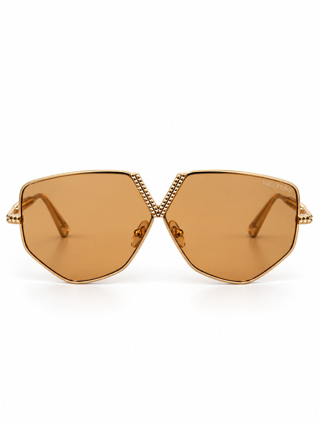AMBER POLYGON GOLD FRAME SUNGLASSES