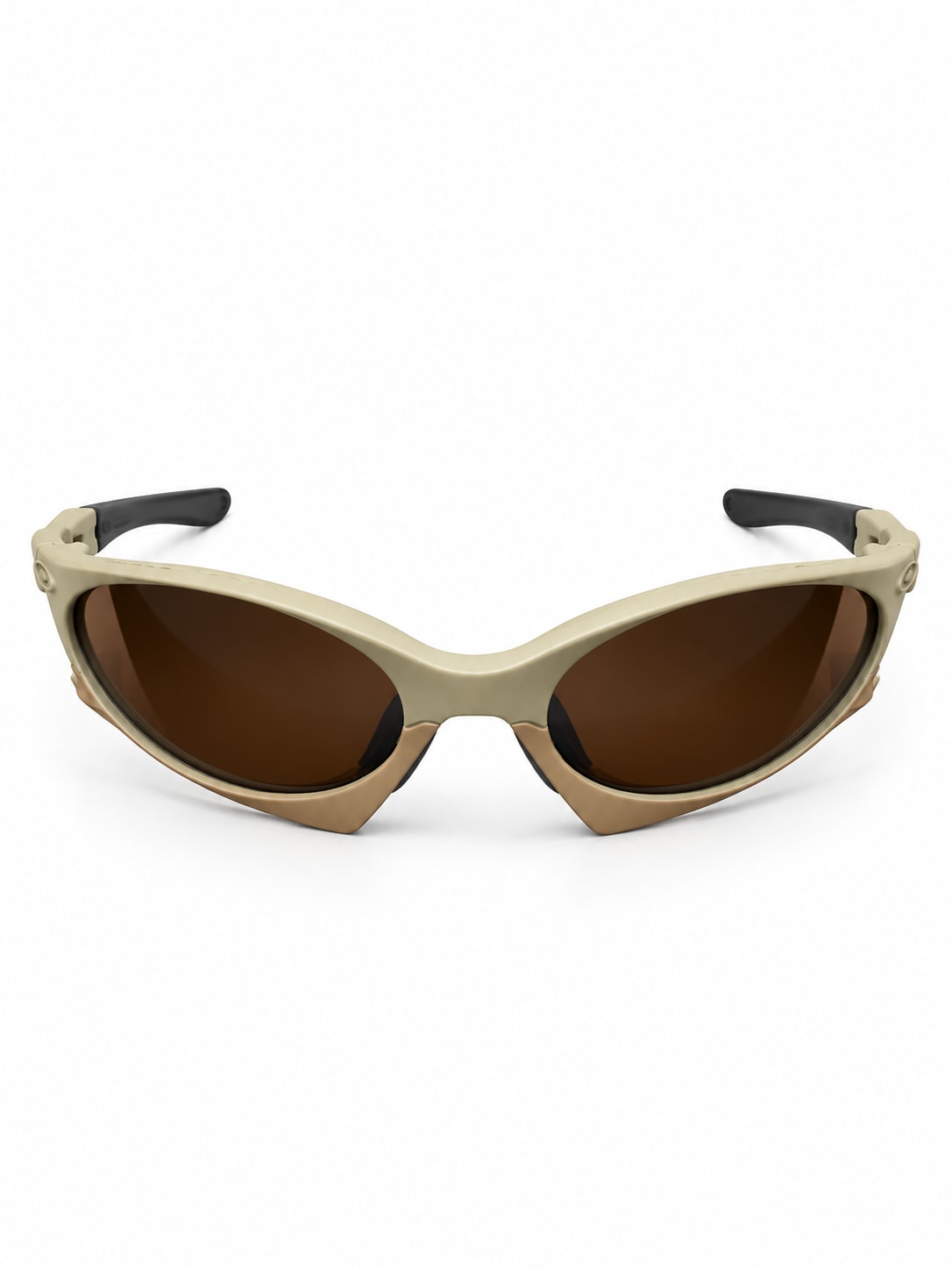 CREAM BROWN WRAP SPORTS SUNGLASSES