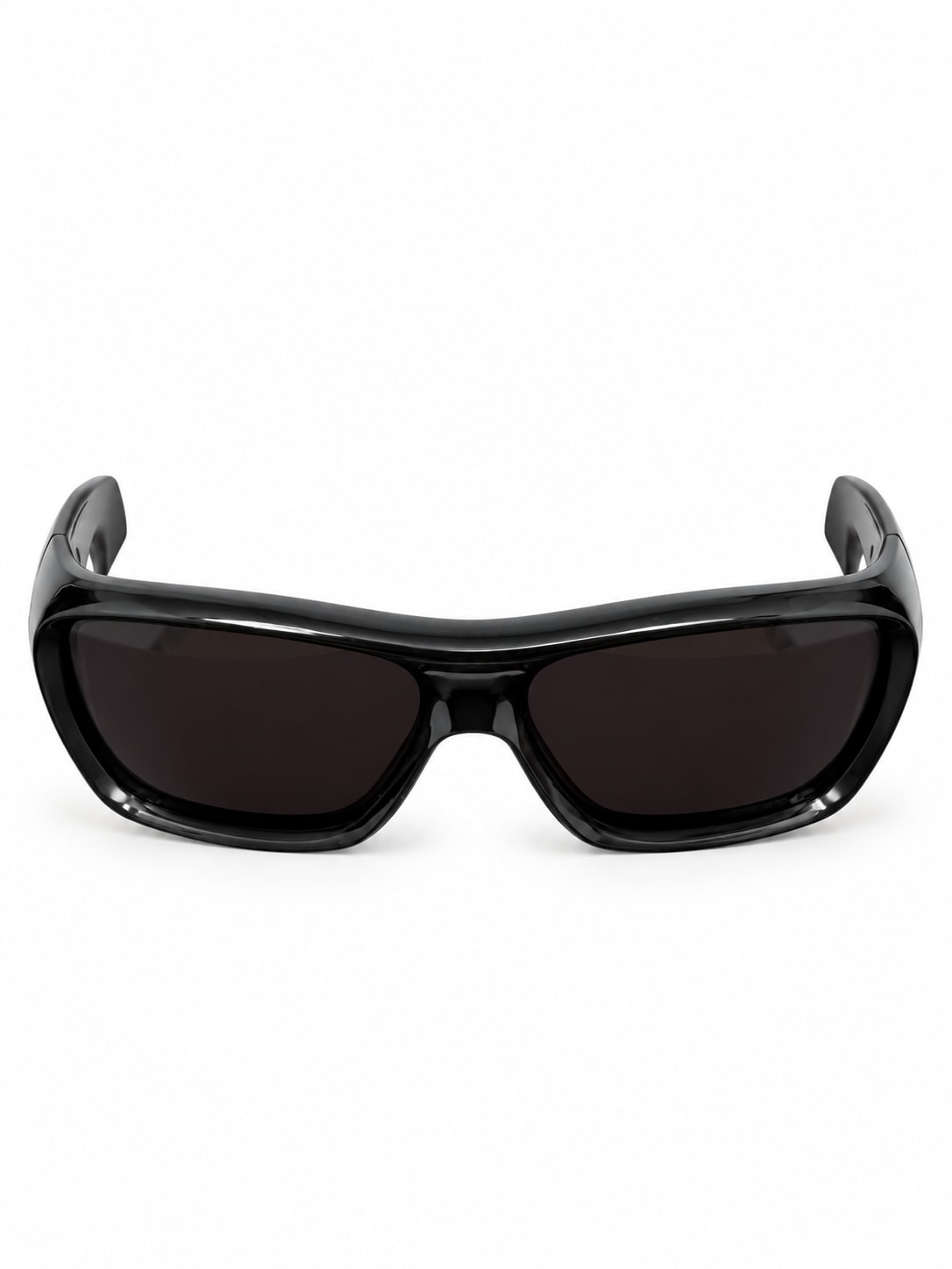 BLACK BROWN RECTANGULAR SPORTS SUNGLASSES