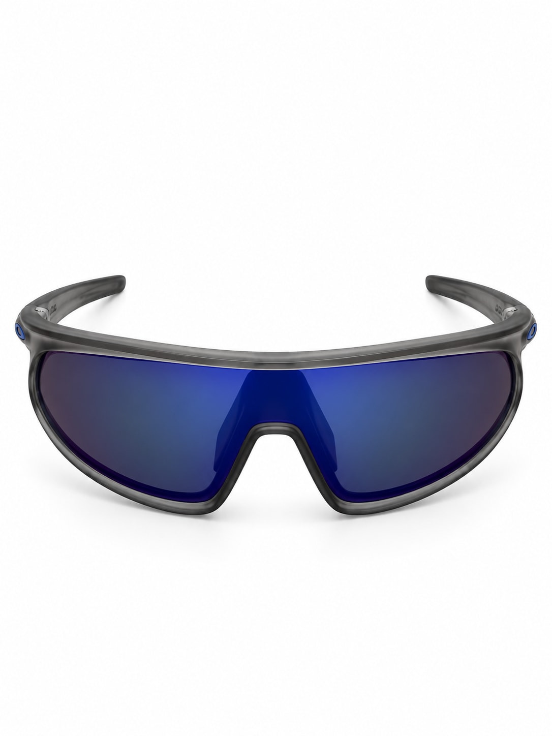 GREY BLUE MIRROR SPORTS SHIELD SUNGLASSES