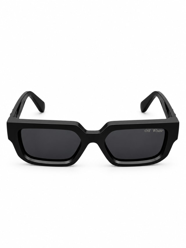 OFF-WHITE BLACK RECTANGULAR ARROW-TEMPLE SUNGLASSES
