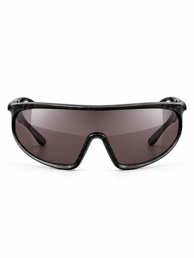 BLACK SMOKE BROWN SPORTS SHIELD SUNGLASSES