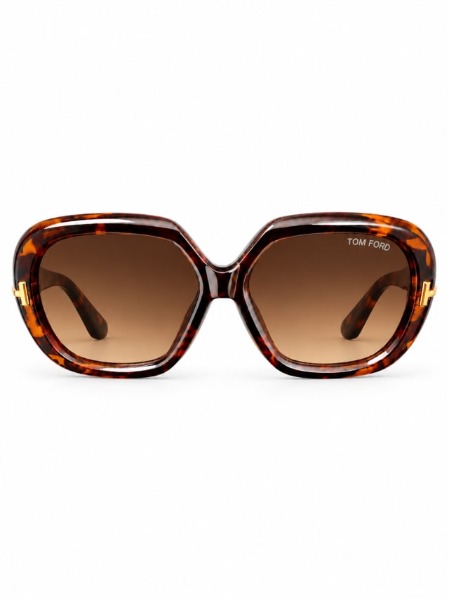 TOM FORD TORTOISE ROUND GRADIENT SUNGLASSES