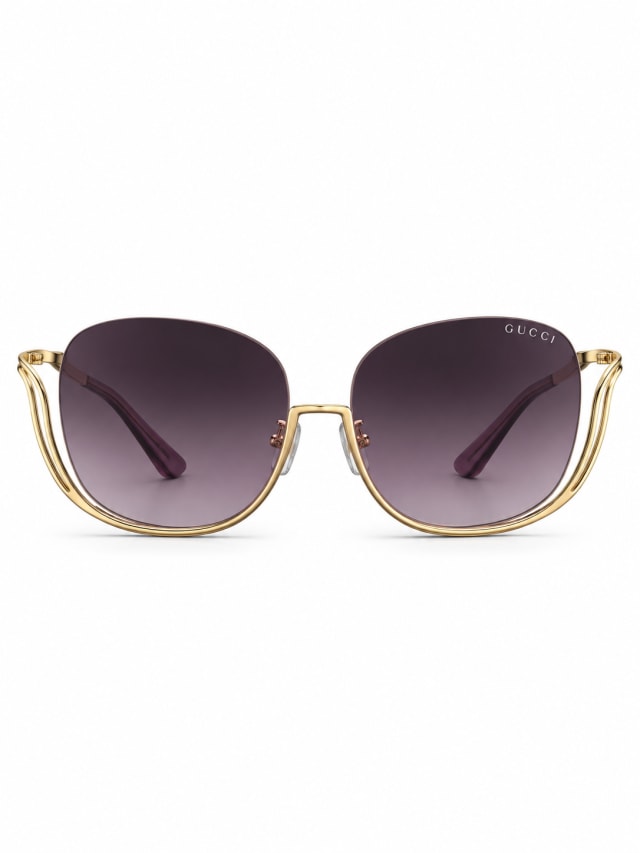 GUCCI GOLD OVERSIZED VIOLET GRADIENT SUNGLASSES