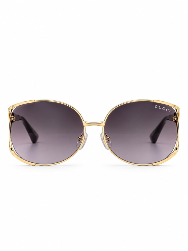 GUCCI GOLD PURPLE OVAL SUNGLASSES