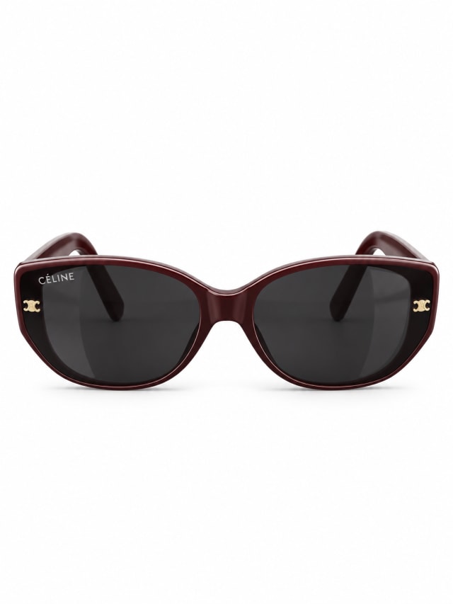 CELINE BURGUNDY ROUNDED SQUARE SUNGLASSES