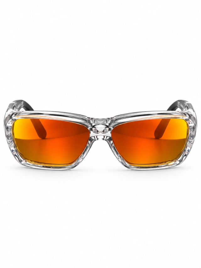 OAKLEY CLEAR ORANGE MIRROR SPORTS SUNGLASSES