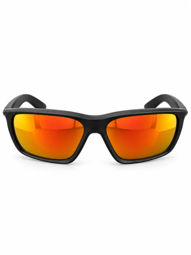 OAKLEY BLACK ORANGE MIRROR SQUARE SPORTS SUNGLASSES