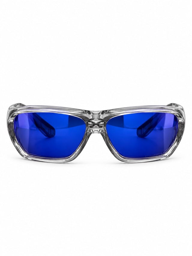 OAKLEY CLEAR BLUE MIRROR SPORTS SUNGLASSES