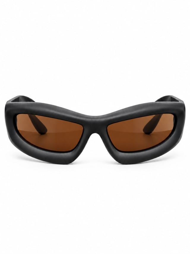 OAKLEY BLACK AMBER WRAP SPORTS SUNGLASSES
