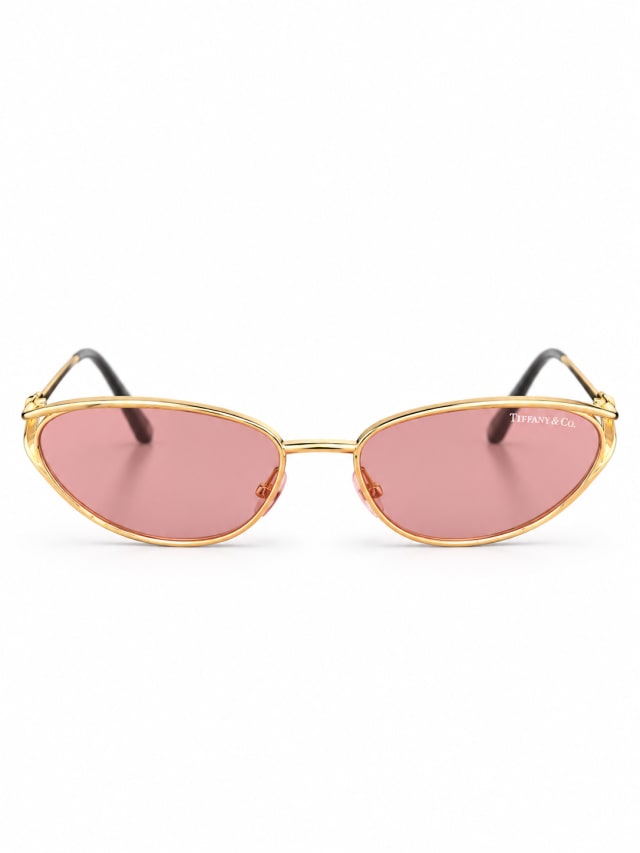 GOLD PINK OVAL SUNGLASSES