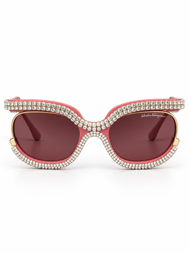 PINK CRYSTAL BUTTERFLY SUNGLASSES