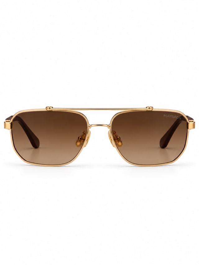 VERSACE GOLD BROWN AVIATOR SUNGLASSES
