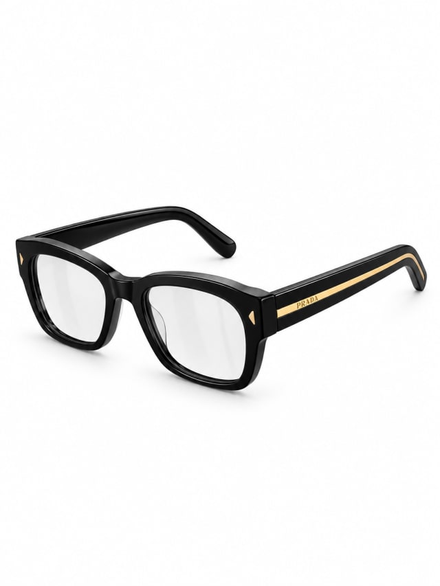 BLACK GOLD RECTANGULAR OPTICAL FRAMES