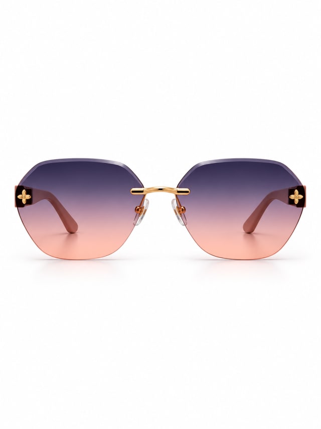 LOUIS VUITTON PURPLE-ROSE RIMLESS PINK-TEMPLE SUNGLASSES