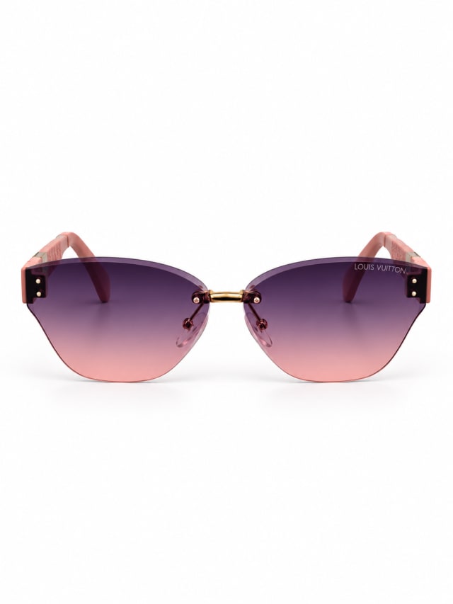 LOUIS VUITTON PURPLE-ROSE CAT-EYE PINK MONOGRAM-TEMPLE SUNGLASSES