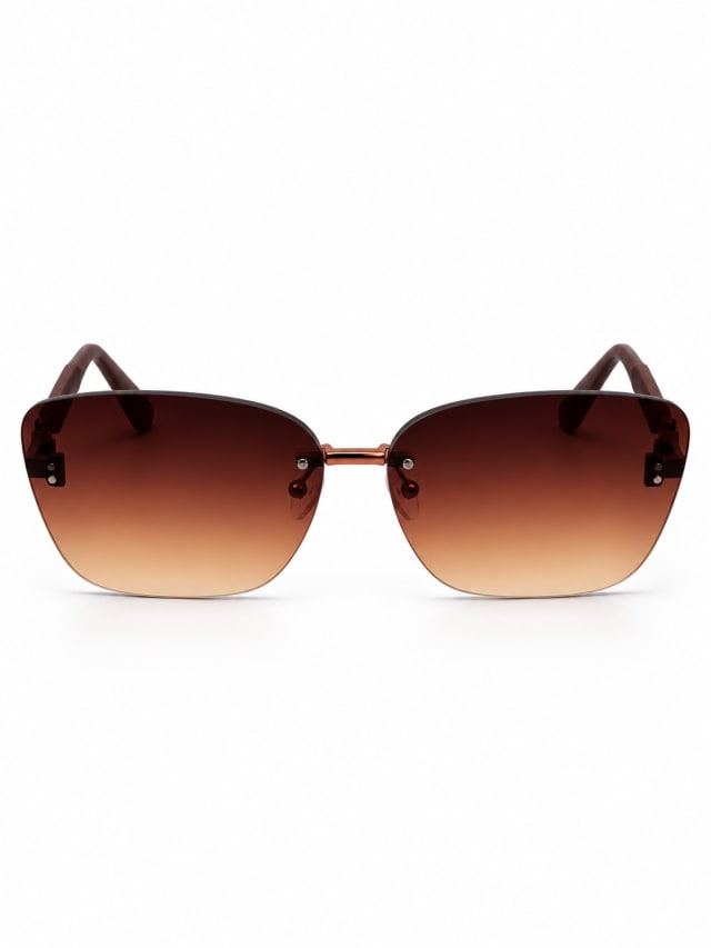 LOUIS VUITTON BROWN GRADIENT RIMLESS WOOD-TEMPLE SUNGLASSES