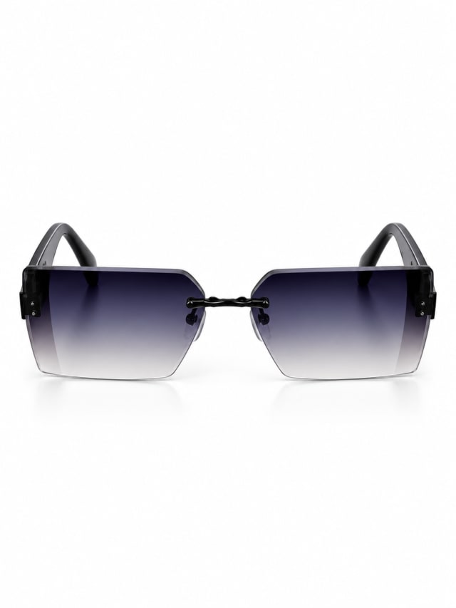 LOUIS VUITTON GREY GRADIENT ANGULAR RIMLESS SUNGLASSES
