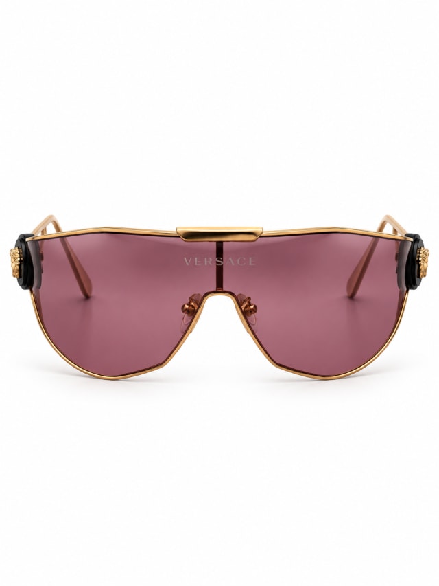 VERSACE VE2268 MEDUSA MEDALLION SHIELD SUNGLASSES (ROSE / GOLD)