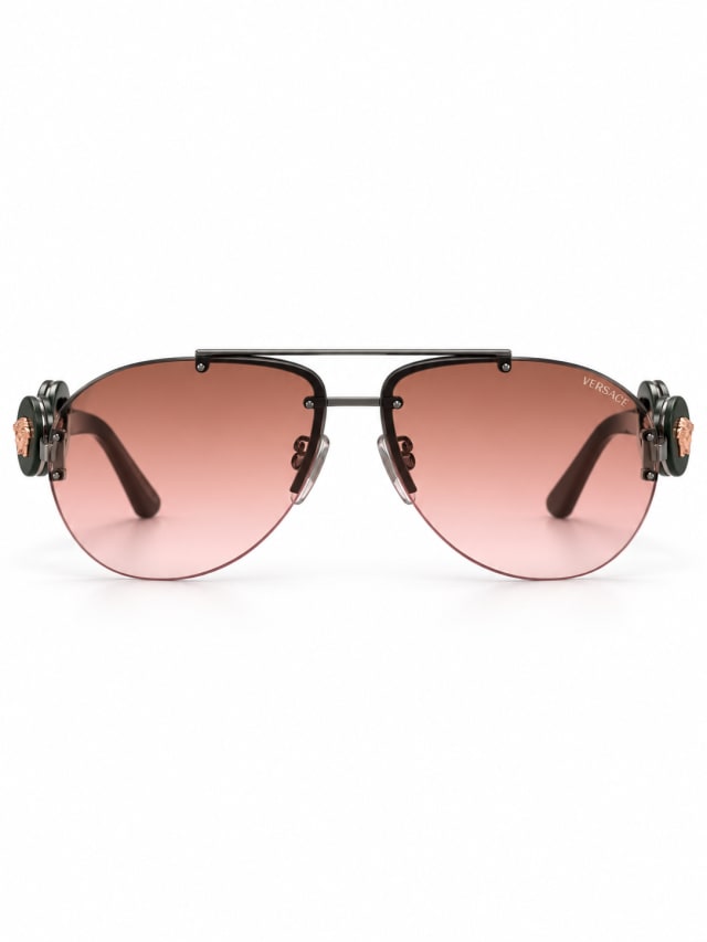 VERSACE VE2250 MEDUSA AVIATOR SUNGLASSES (ROSE GRADIENT)
