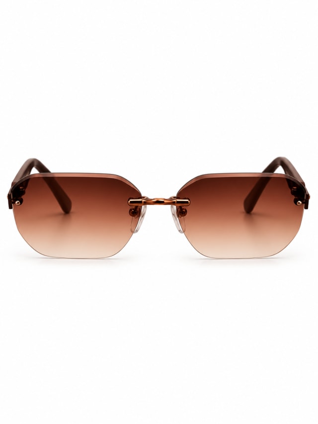 CHANEL BROWN GRADIENT ROUND WOOD-TEMPLE SUNGLASSES