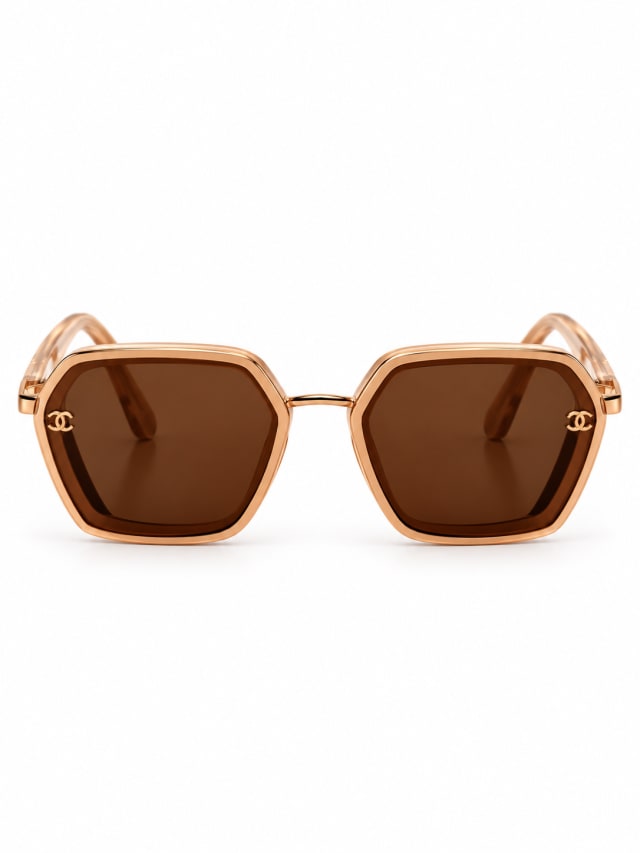CHANEL AMBER GEOMETRIC SQUARE SUNGLASSES