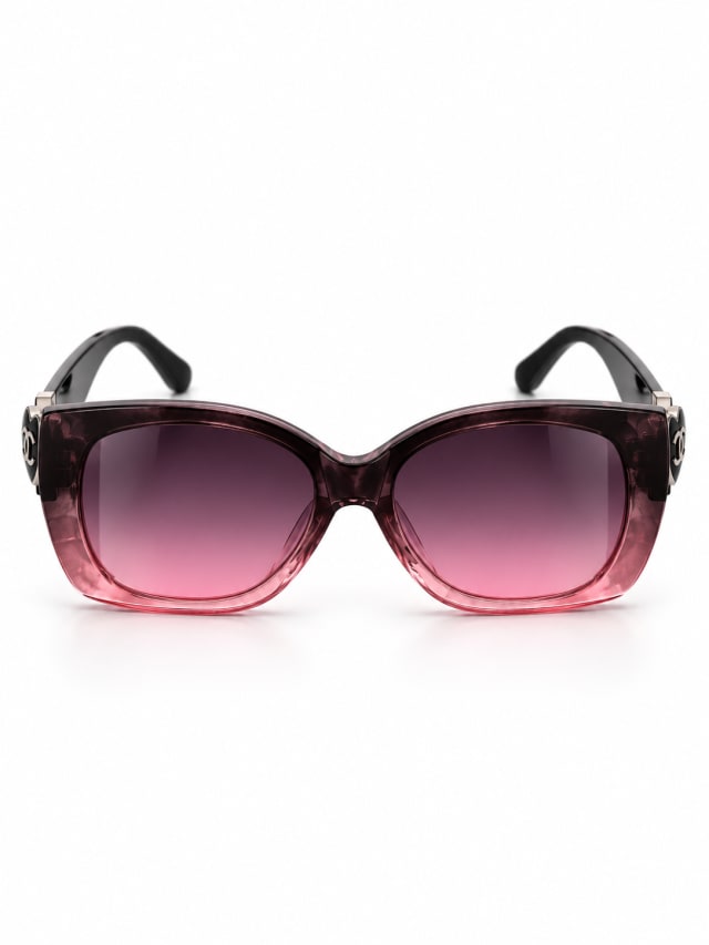 Pink Gradient Oversized Square Sunglasses