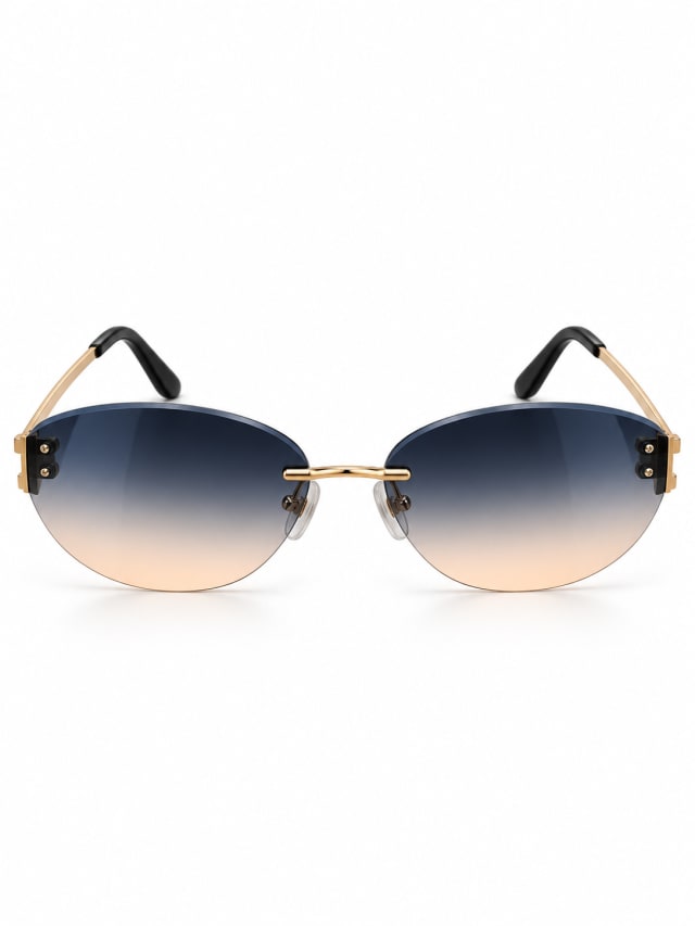 DIOR OBLIQUE-TEMPLE RIMLESS SUNGLASSES (BLUE GRADIENT)